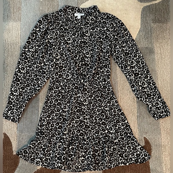 TopShop Long Sleeveless Floral Button Front A-line Mini Dress w Front Waist Ties - Picture 3 of 9